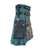 Green Hybrid Kilt With Double Cross Designe