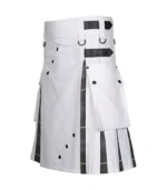 White Cotton Utility Hybrid Kilt