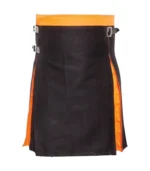 Stylish Black And Orange Hybrid Kilt