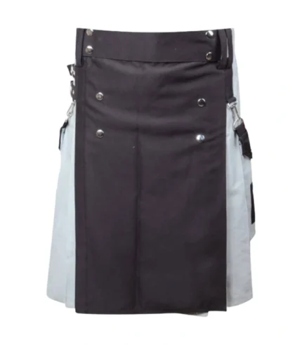 Black & Grey Cotton Hybrid Kilt