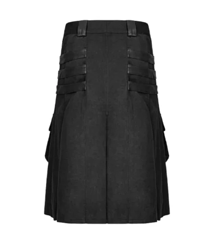 Black Deluxe Gothic Utility Kilt