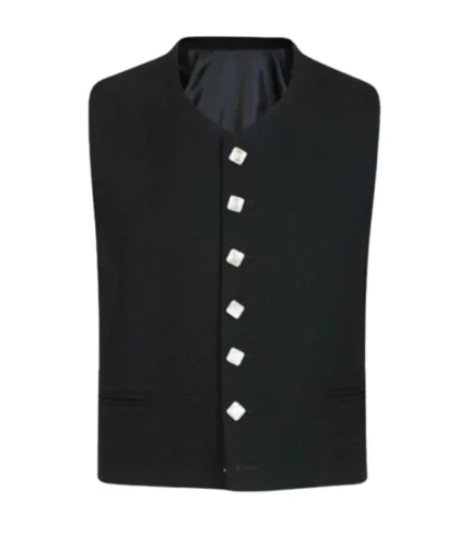 Black Military Drummer Doublet Jacket With Vest