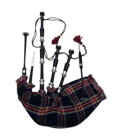 Black Stewart Tartan Bagpipe