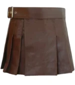 Brown Leather Kilt For Women