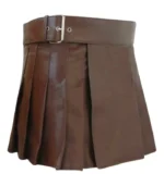 Brown Leather Kilt For Women