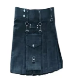 Custom Handmade Black Denim kilt