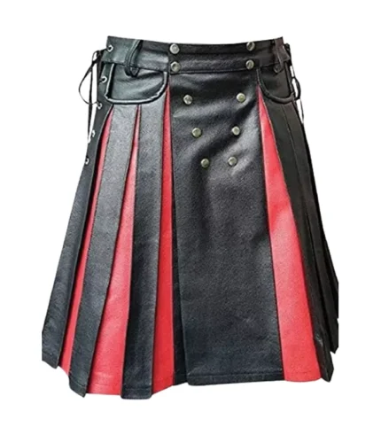 Custom Handmade Black Gladiator Leather Kilt