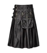 Custom Handmade Black Leather Gothic Kilt