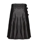 Custom Handmade Black Leather Gothic Kilt