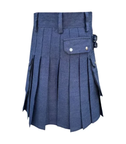 Custom Handmade Blue Denim Kilt