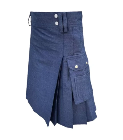 Custom Handmade Blue Denim Kilt