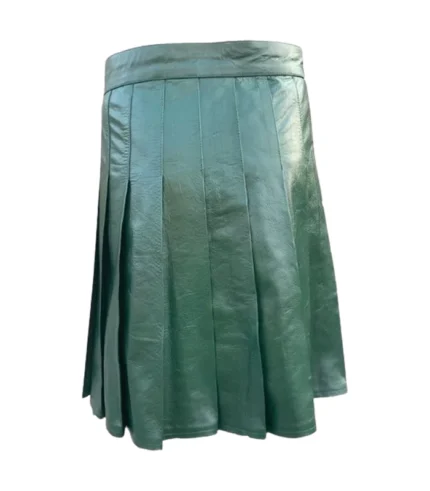 Custom Handmade Green Leather Kilt