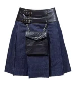 Custom Handmade Leather Denim Kilt