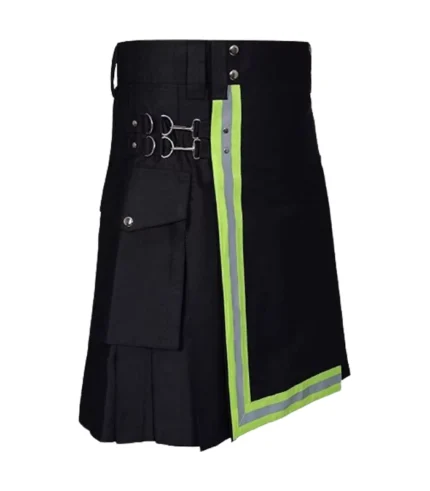 Custom Handmade Stylish Black Utility Kilt