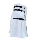 Custom Handmade White Leather Kilt