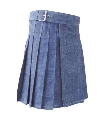 Custom Made Blue Denim Kilt