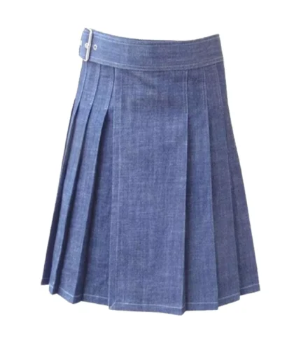 Custom Made Blue Denim Kilt