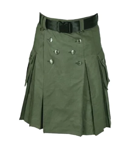 Custom Made Green Contemporary Utility Kilt