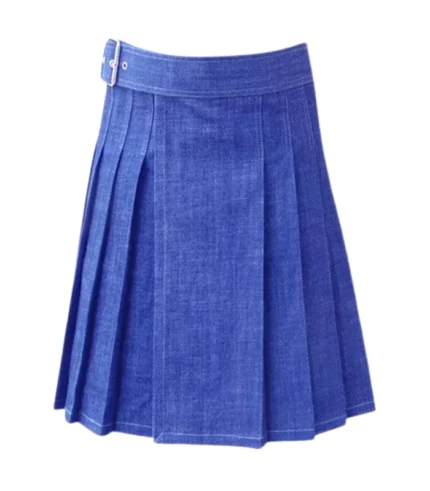 Custom Made Scottish Blue Denim Kilt