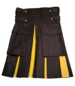 Custom Made Women Black&Yellow Hybrid Kilt