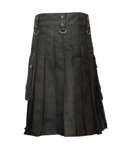 Custom Handmade Black Utility Kilt