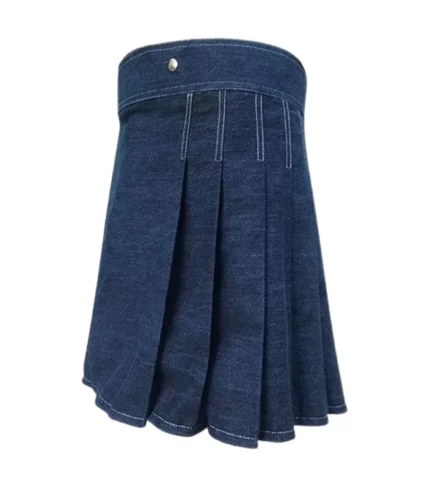 Denim kilt with Side Buckles