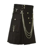 Famous Cargo Utility Kilt With Silver Chain Left Side