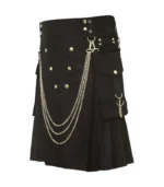 Famous Cargo Utility Kilt With Silver Chain Right Side