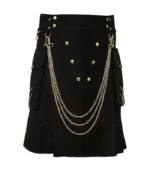 Famous Cargo Utility Kilt With Silver Chain