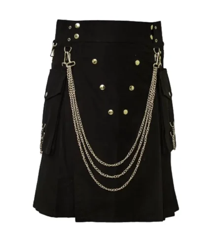 Famous Cargo Utility Kilt With Silver Chain