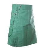 Green Utility Kilt With Cargo Pockets