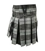 Grey Box Pleated Hybrid Kilt