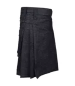 Hand Made Black Denim Utility Kilt