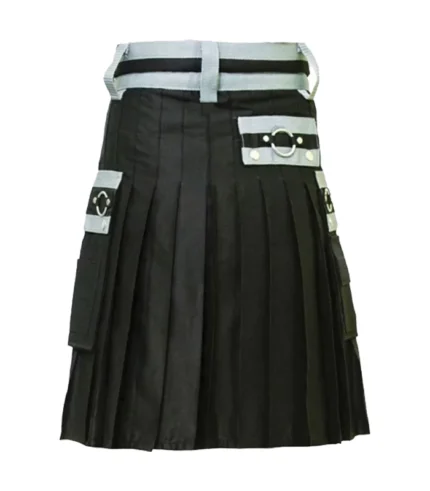 High Quality Black Cargo Utility Kilt