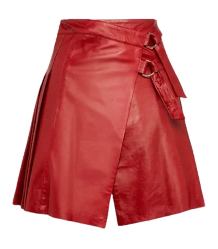 High Quality Handmade Red Leather Kilt