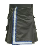 High Quality Scottish Black Firefighter Kilt