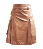 Luxurious Brown Leather Kilt