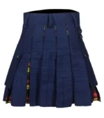 Navy Blue Cotton Hybrid Kilt