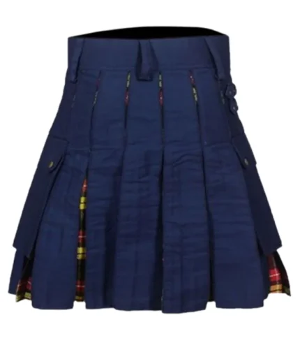 Navy Blue Cotton Hybrid Kilt