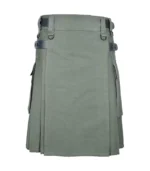 Olive Green Cotton Utility Kilt