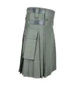 Olive Green Cotton Utility Kilt