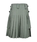 Olive Green Cotton Utility Kilt