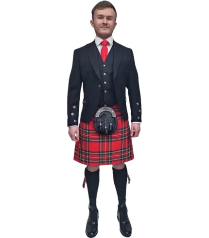 Premium Quality Black Argyle Kilt Outfit