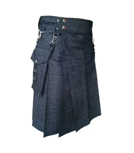 Premium Quality Black Denim Kilt