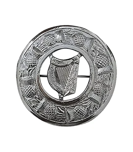 Premium Quality Irish Harp Kilt Brooch