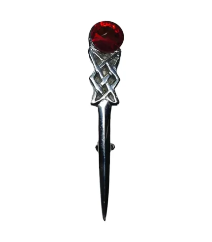 Red Pewter Celtic Knot Kilt Pin