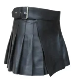 Scottish Black Leather Kilt