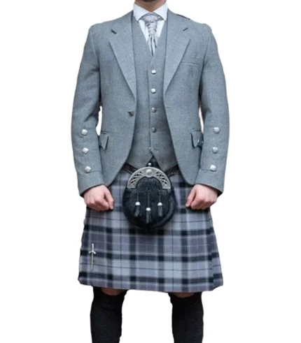 Scottish Grey Argyle Jacket with Vest