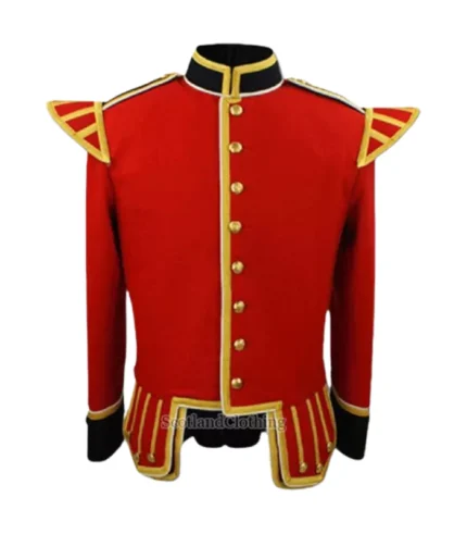 Scottish Red Military Drummer Doublet