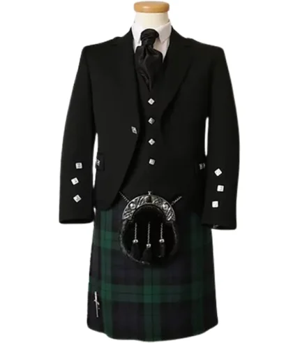 Stylish Black Watch Tartan Kilt Outfit